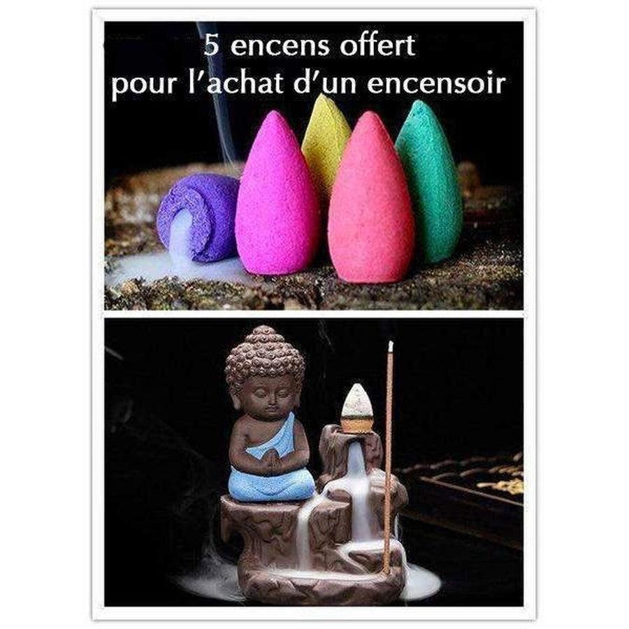 Petit encensoir cascade zen Bouddha en céramique