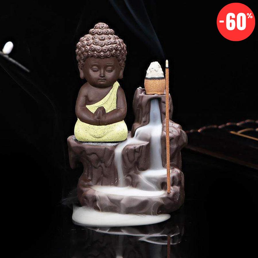 Petit encensoir cascade zen Bouddha en céramique
