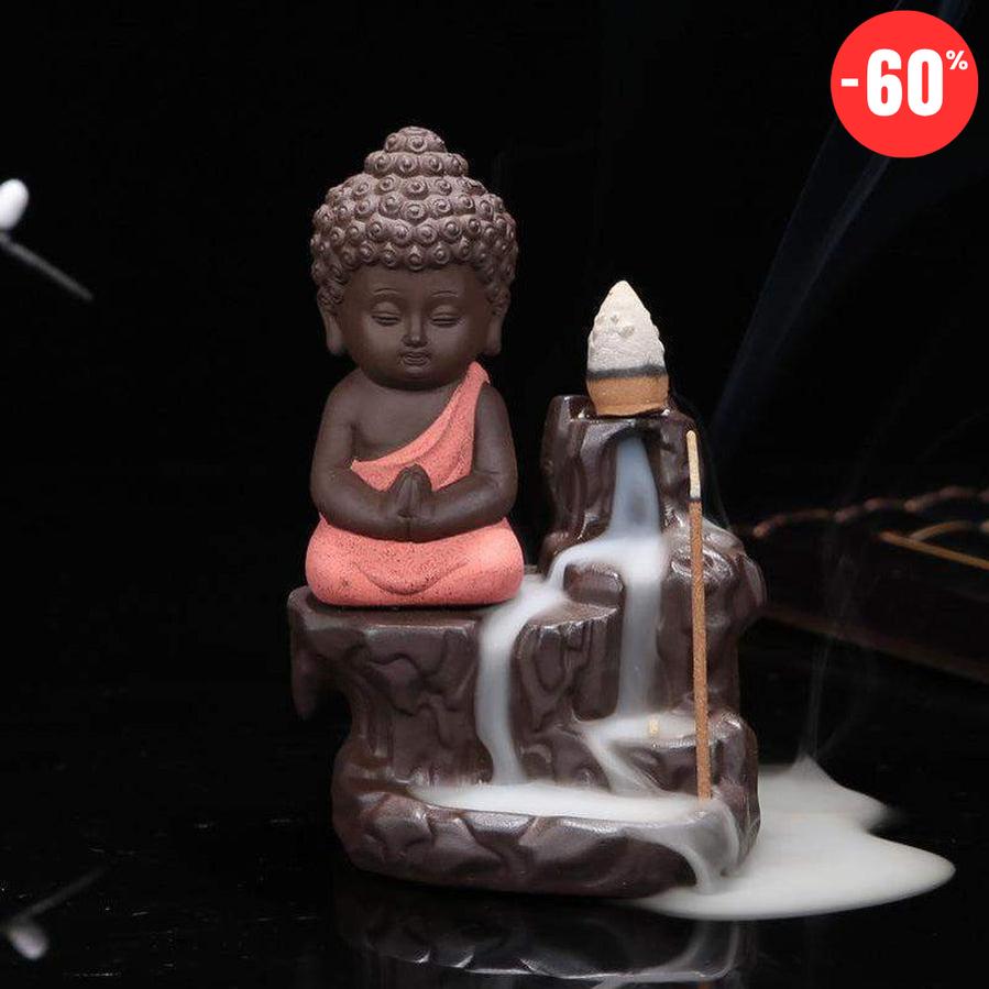 Petit encensoir cascade zen Bouddha en céramique