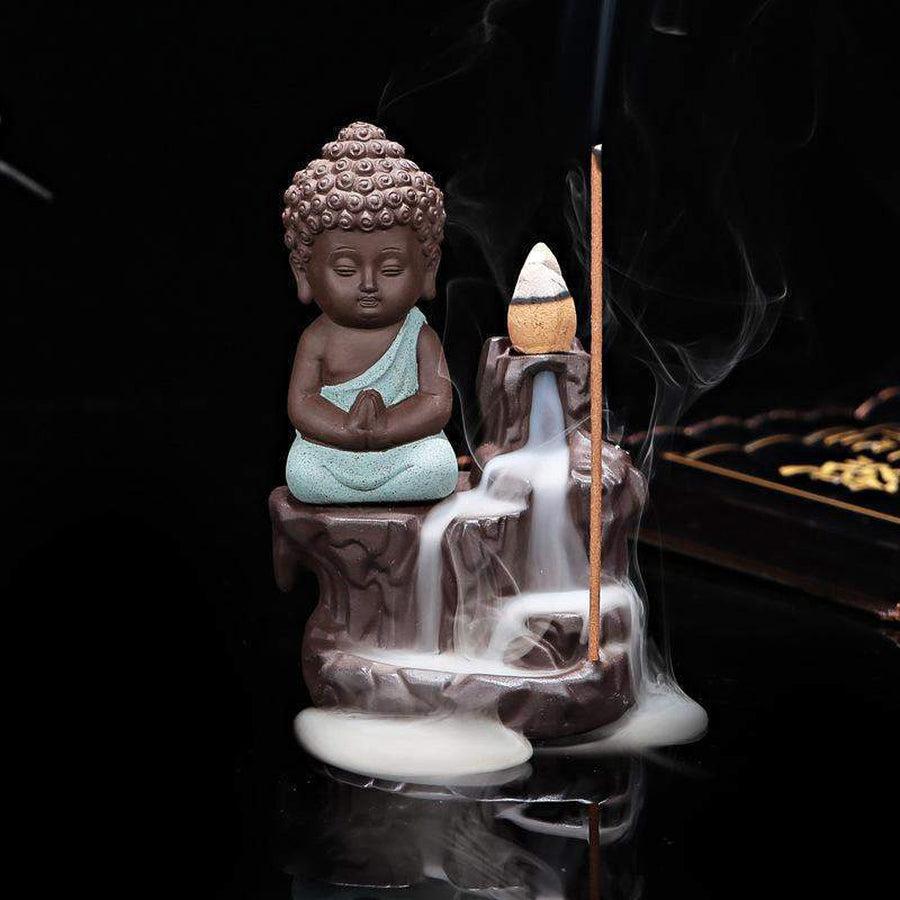 Petit encensoir cascade zen Bouddha en céramique