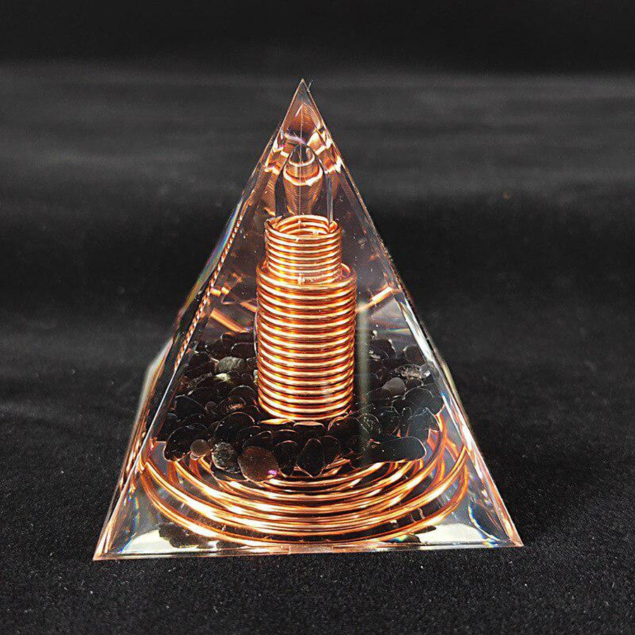 Pyramide Orgonite Obsidienne Noire : Amplification Énergétique