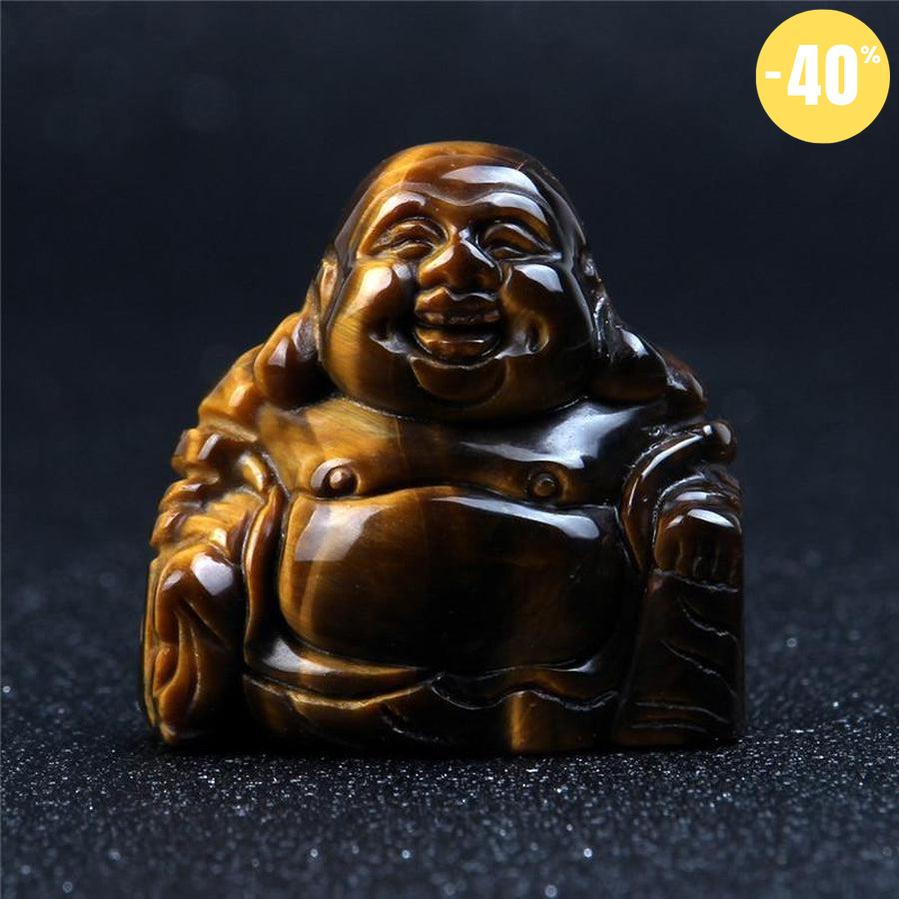 Statuette du Bouddha rieur en pierre