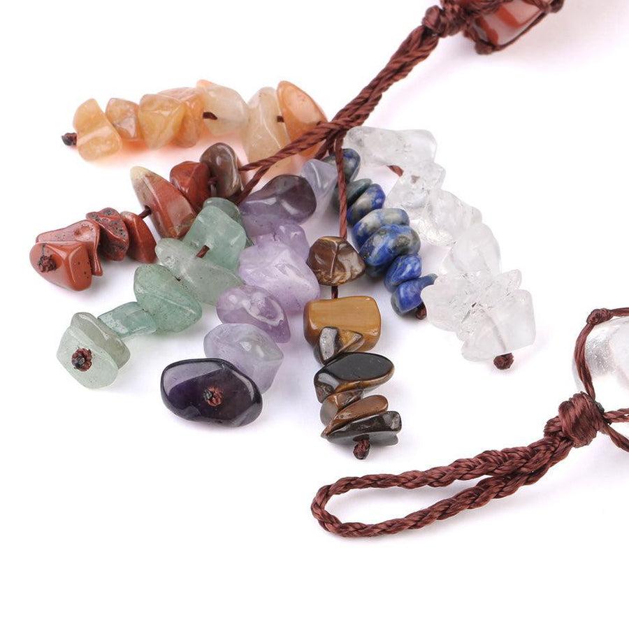 Suspension de voiture des 7 chakras en pierres