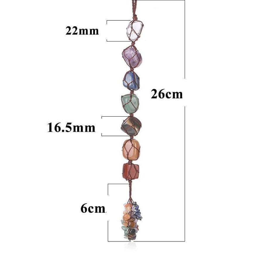 Suspension de voiture des 7 chakras en pierres