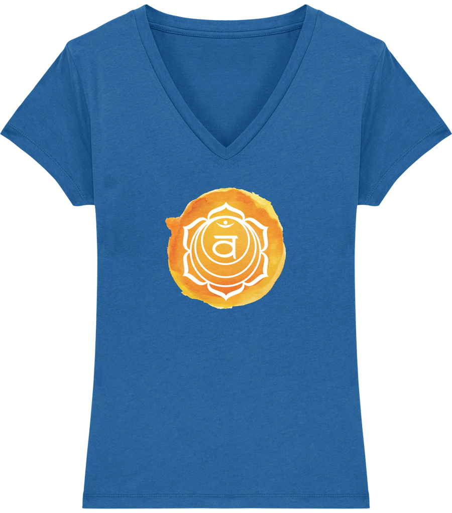 T-shirt col V en coton bio "Svadhisthana ou 2ème Chakra" pour femme