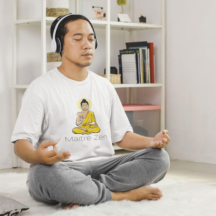 T-shirt en coton bio «Maitre Zen» pour homme, à col rond