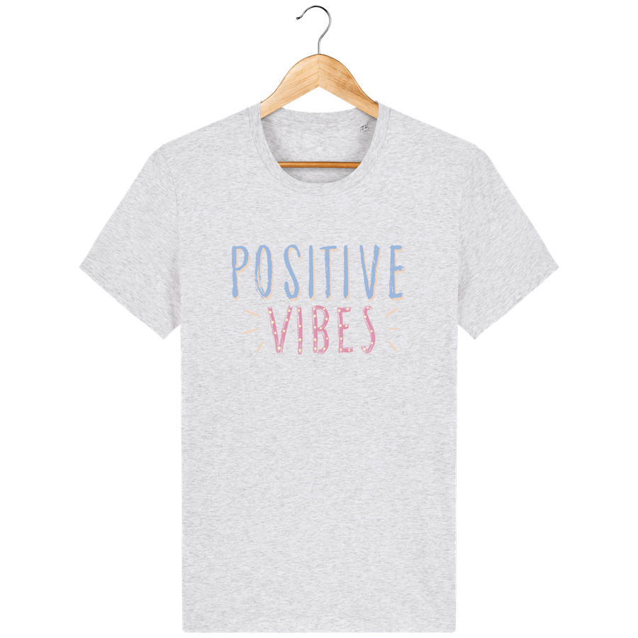 T-shirt en coton bio «Positive Vibes» pour homme, à col rond