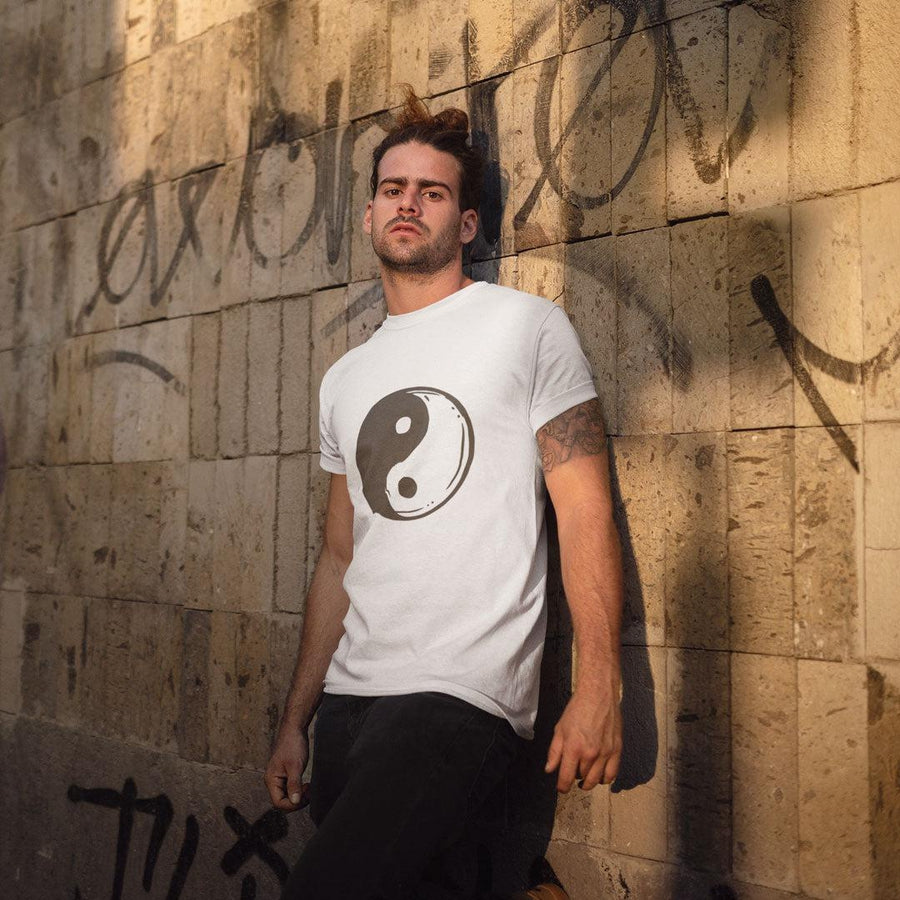 T-shirt en coton bio «Yin Yang 2» pour homme, à col rond