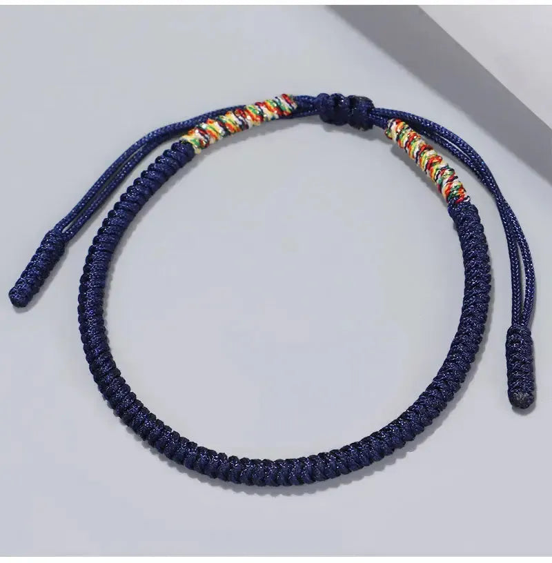 Trio de Bracelets Tibétains de la Chance Bleus