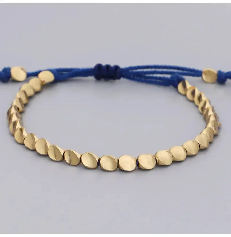 Trio de Bracelets Tibétains de la Chance Bleus