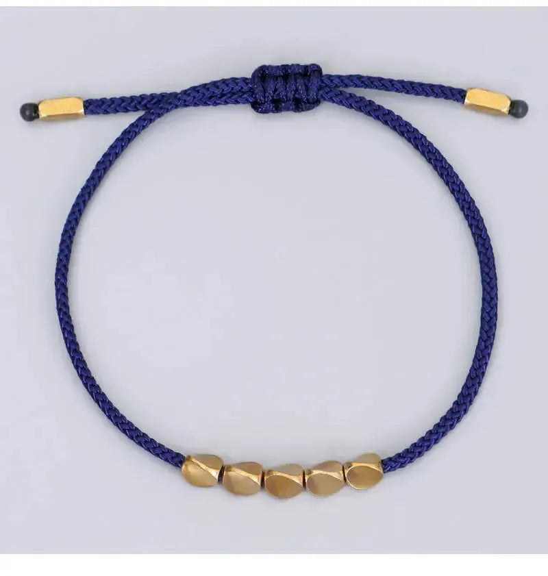 Trio de Bracelets Tibétains de la Chance Bleus