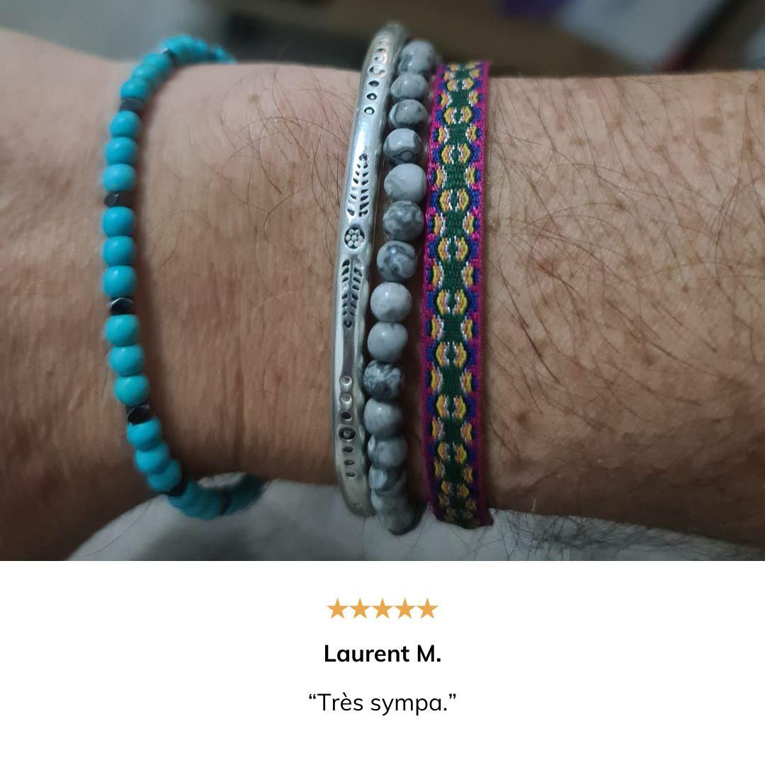 Trio de bracelets tibétains multi matière