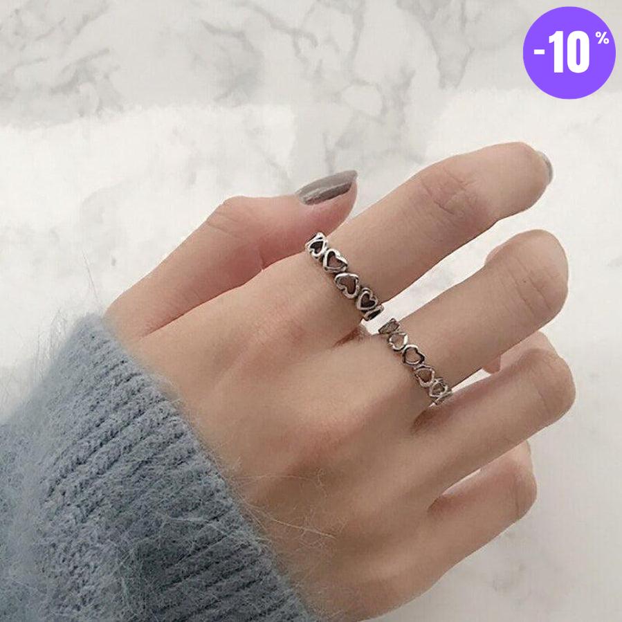 Bague cœurs ouverte