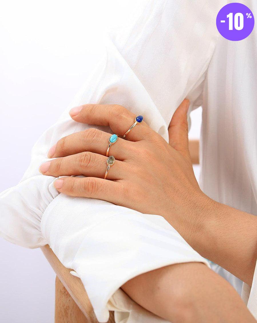 Bagues réglables en Labradorite, Lapis Lazuli ou Turquoise