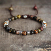 Bracelet en Jaspe naturel multicolore ajustable
