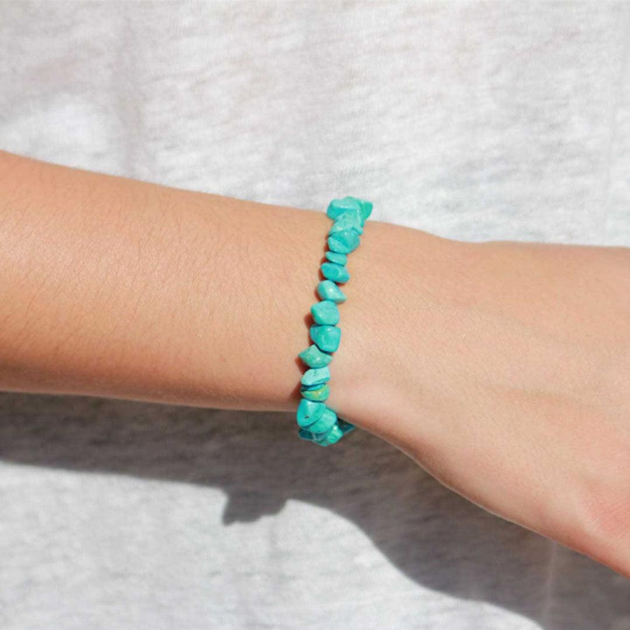 Bracelet en pierres irrégulière de turquoise