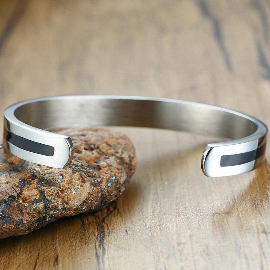 Bracelet jonc « OM » en acier inoxydable