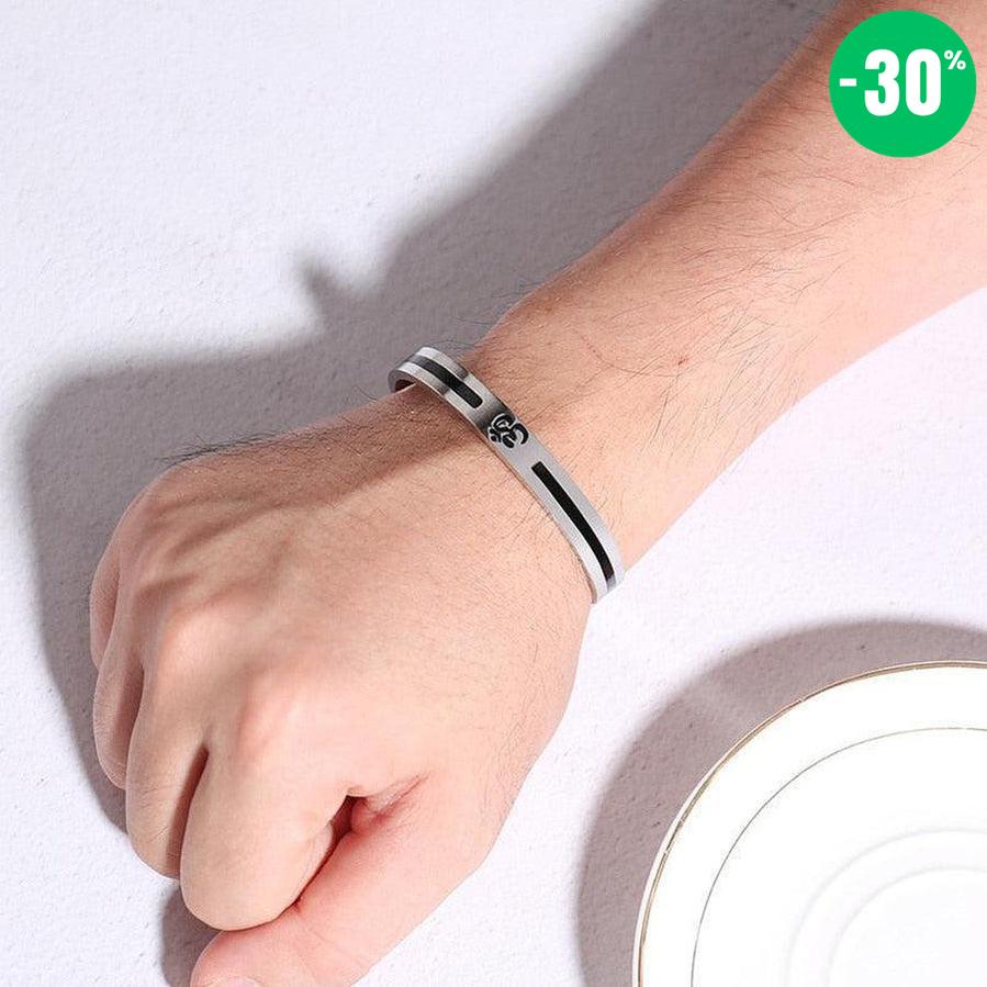 Bracelet jonc « OM » en acier inoxydable