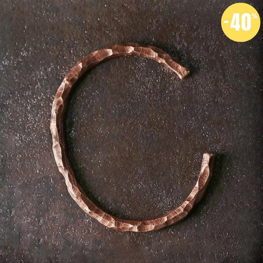 Bracelet jonc en cuivre martelé