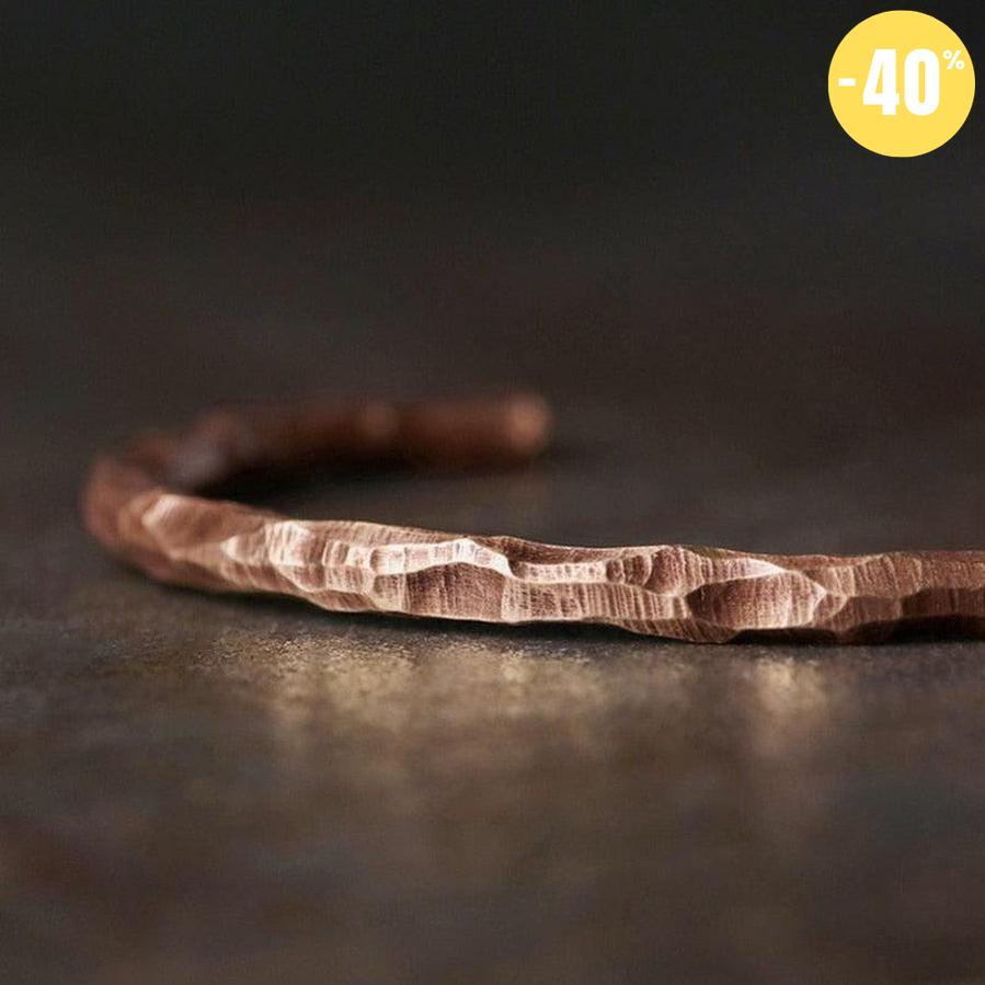 Bracelet jonc en cuivre martelé