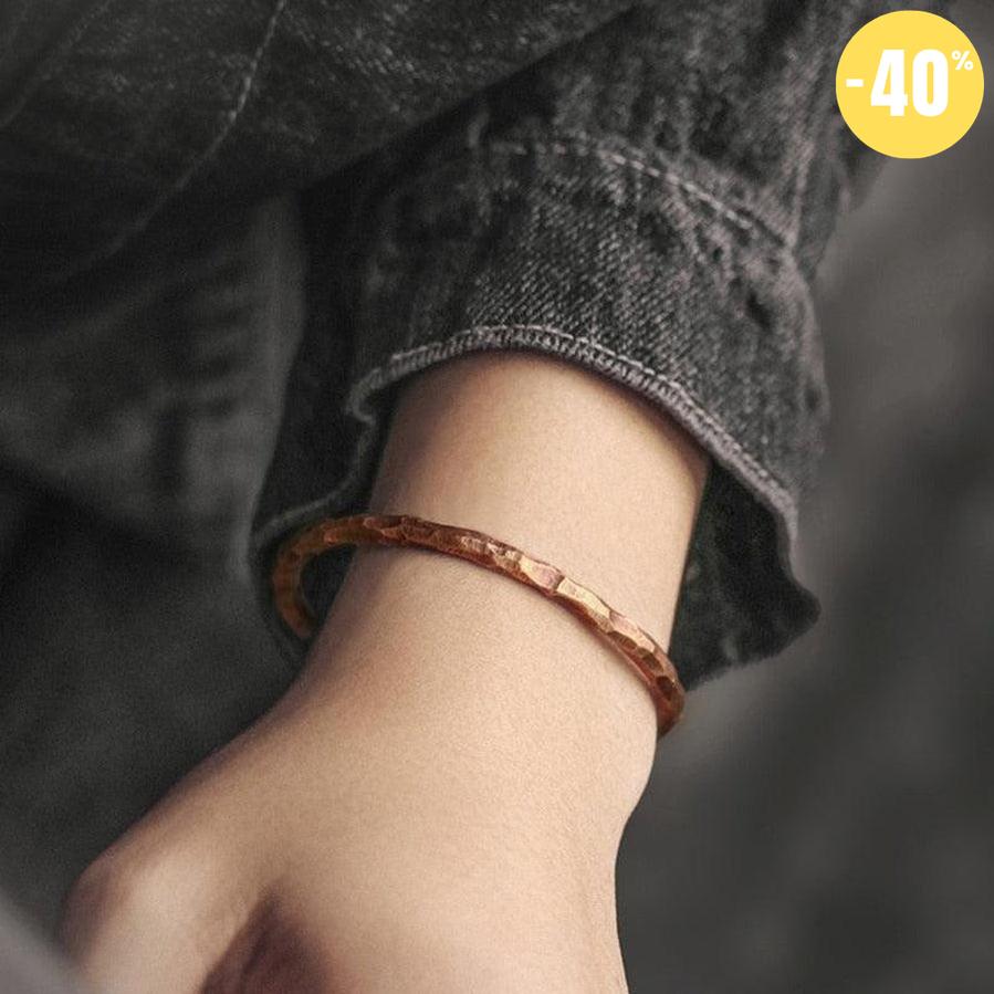 Bracelet jonc en cuivre martelé