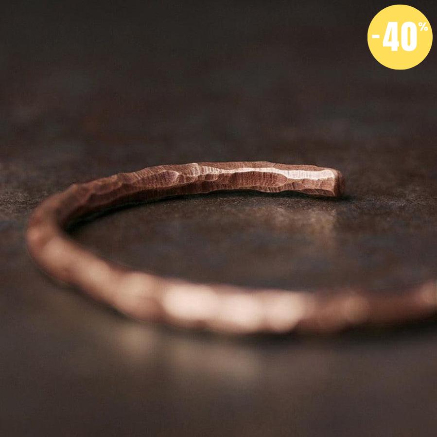 Bracelet jonc en cuivre martelé