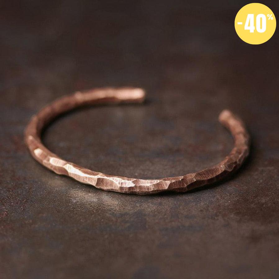 Bracelet jonc en cuivre martelé