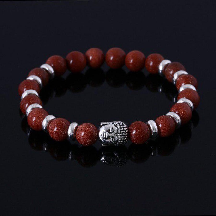 Bracelet zen avec tête de bouddha argenté