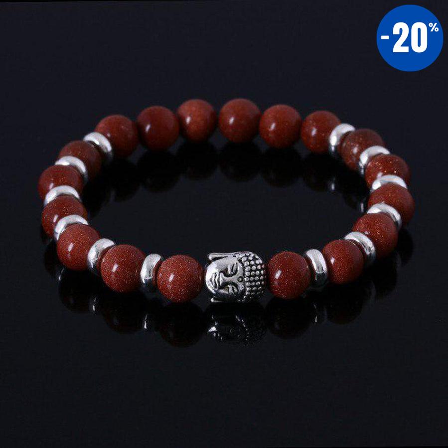 Bracelet zen avec tête de bouddha argenté