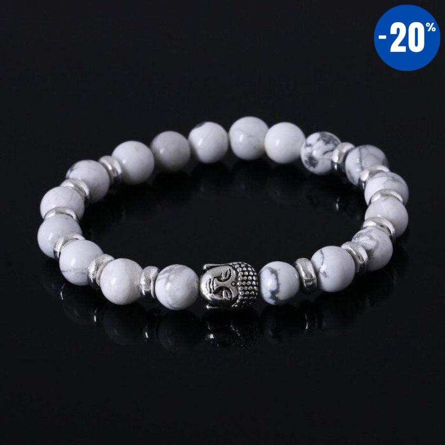 Bracelet zen avec tête de bouddha argenté