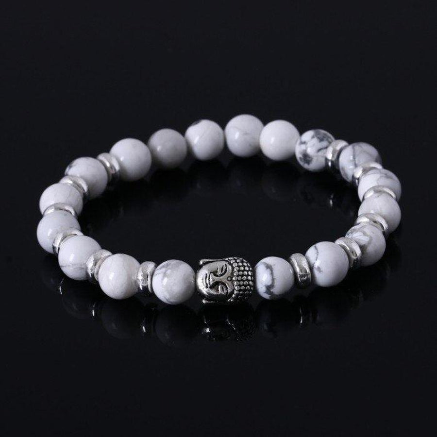 Bracelet zen avec tête de bouddha argenté