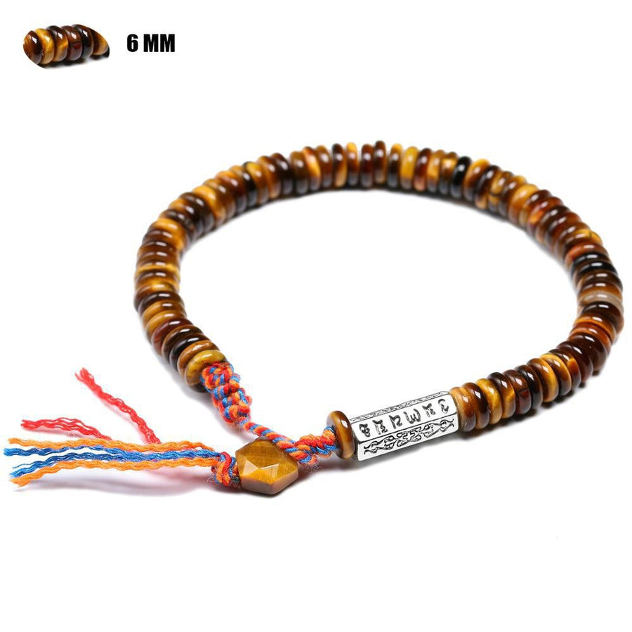 Bracelets bouddhiste en pierres d’Œil de tigre naturel
