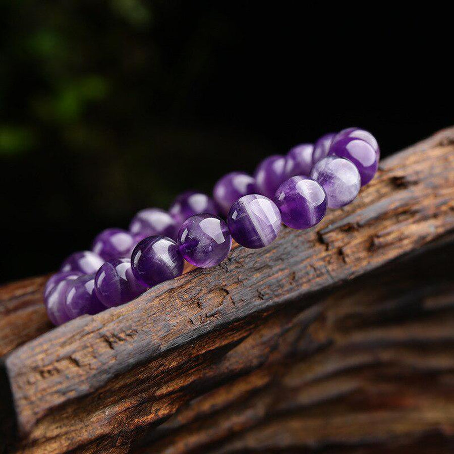 Bracelets en perles de cristal violets