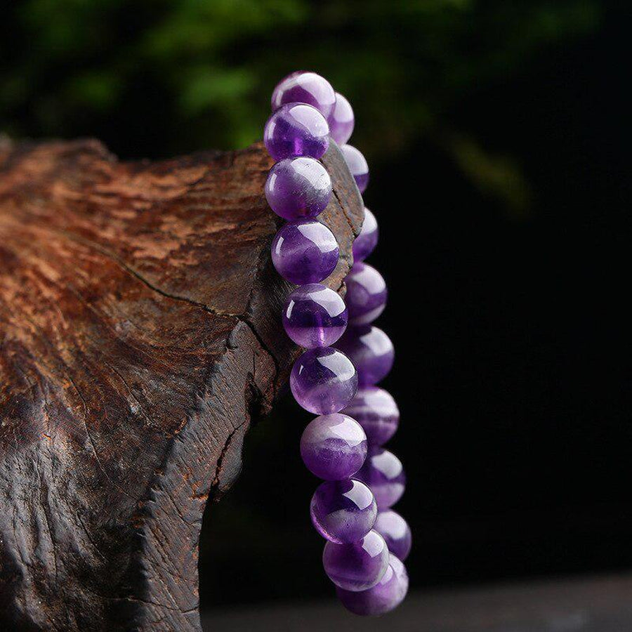 Bracelets en perles de cristal violets