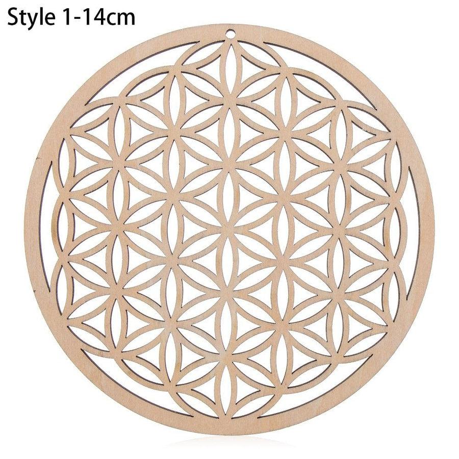 Fleur de vie en bois - différents modèles diamètre 14cm