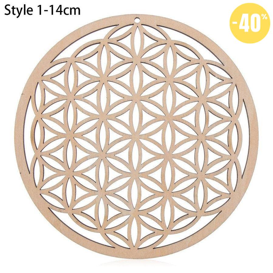 Fleur de vie en bois - différents modèles diamètre 14cm