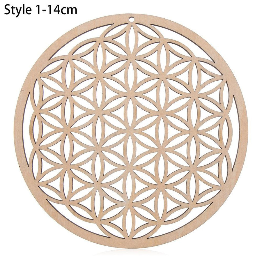 Fleur de vie en bois - différents modèles diamètre 14cm