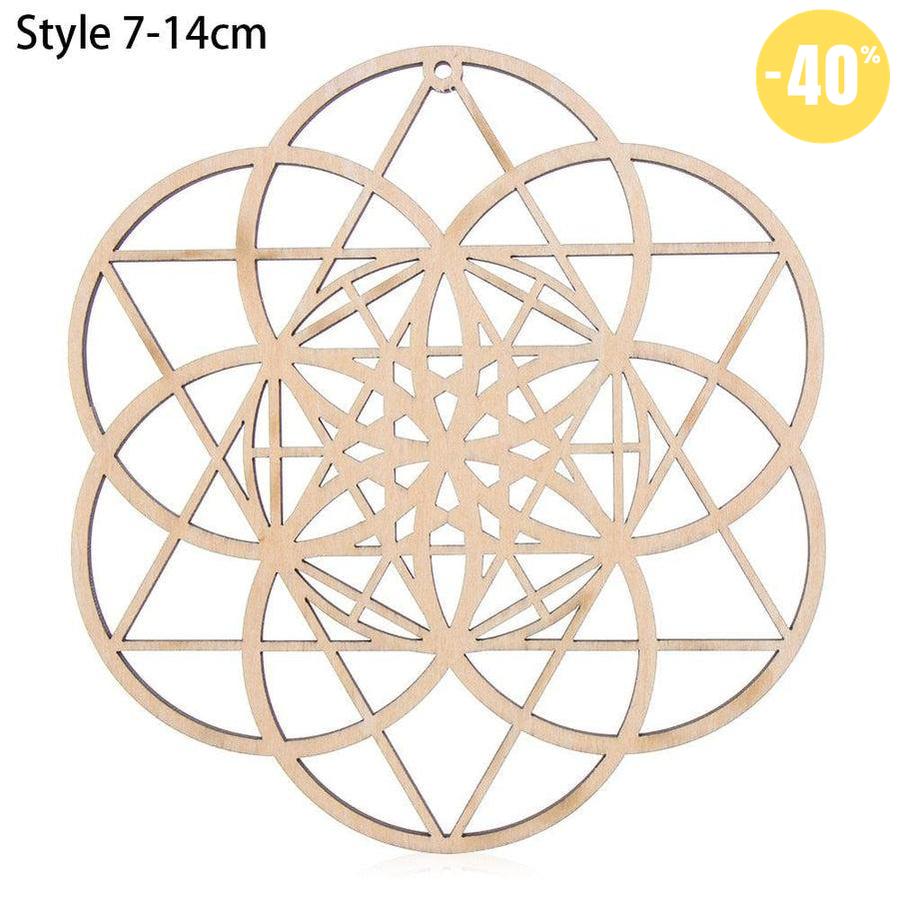 Fleur de vie en bois - différents modèles diamètre 14cm