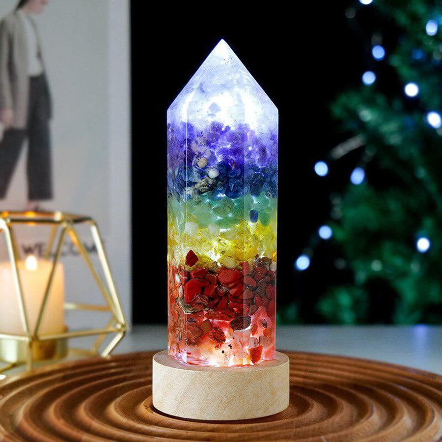 Lampe 7 chakras en Orgonite