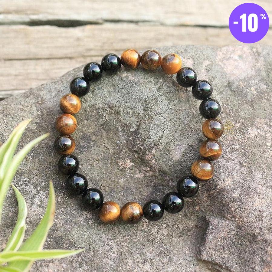 Mala et de protection 108 perles en Œil de tigre et son bracelet