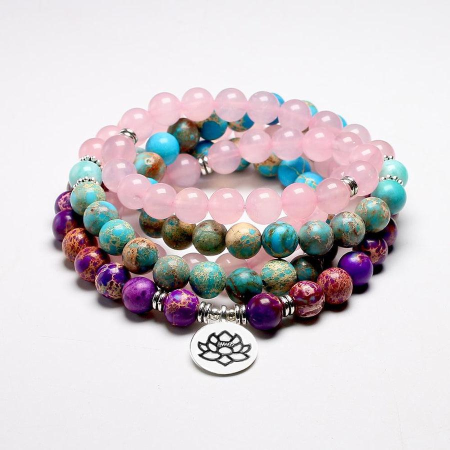 Mala spirituel avec breloque Fleur de Lotus