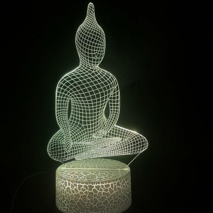 Superbe Lampe Bouddha Hologramme méditation 3D