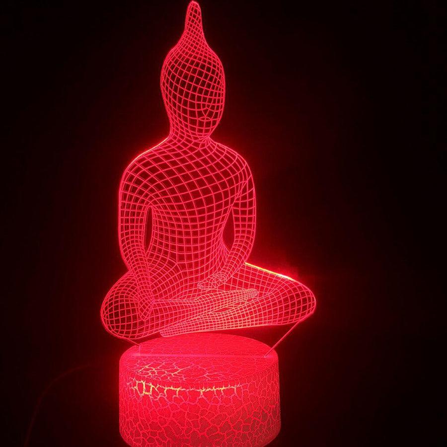 Superbe Lampe Bouddha Hologramme méditation 3D