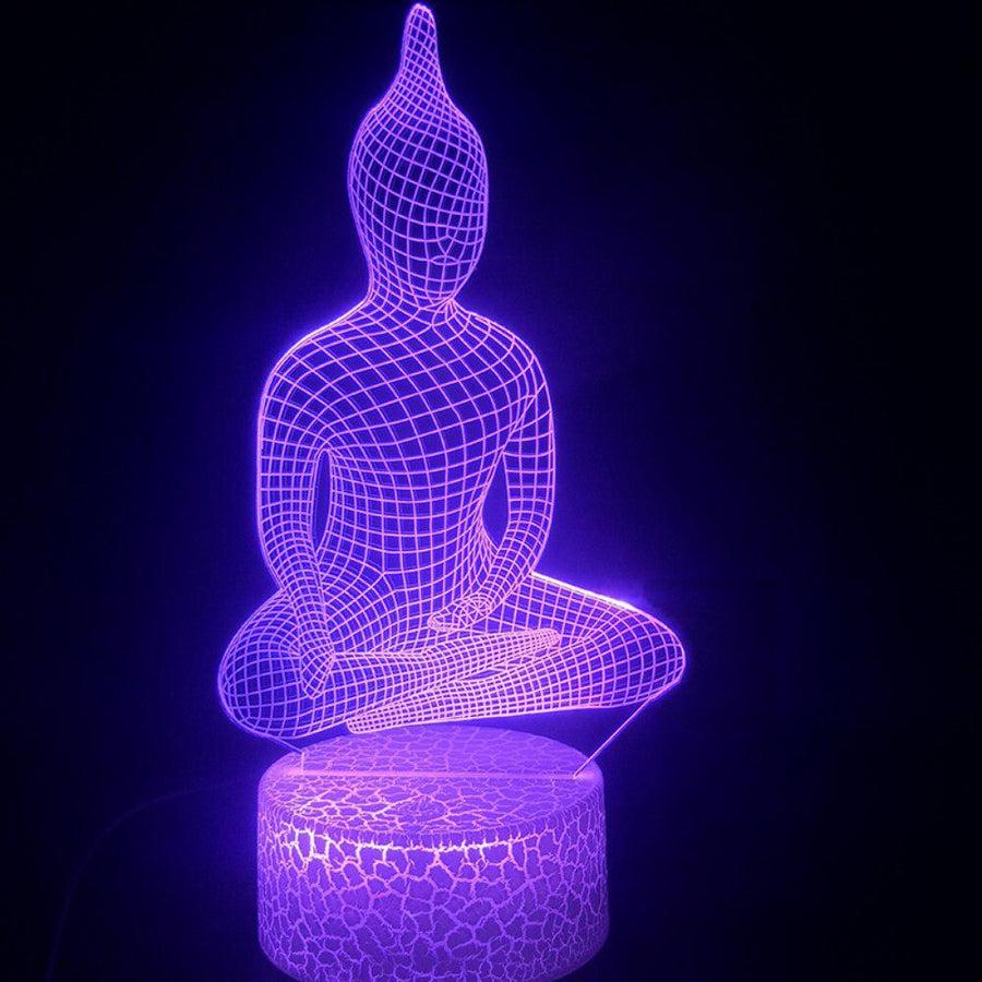 Superbe Lampe Bouddha Hologramme méditation 3D