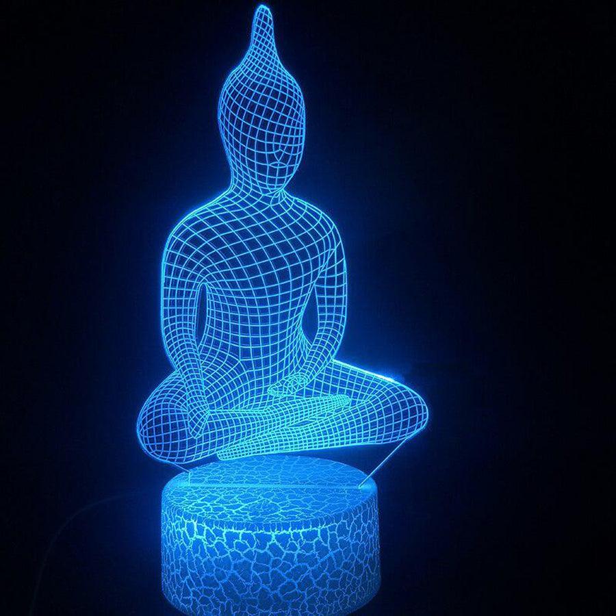 Superbe Lampe Bouddha Hologramme méditation 3D