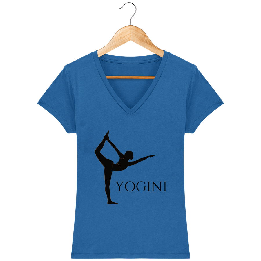 T-shirt col V en coton bio pour femme «Yogini»