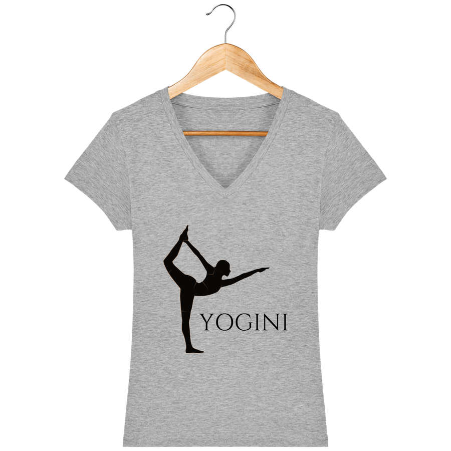 T-shirt col V en coton bio pour femme «Yogini»