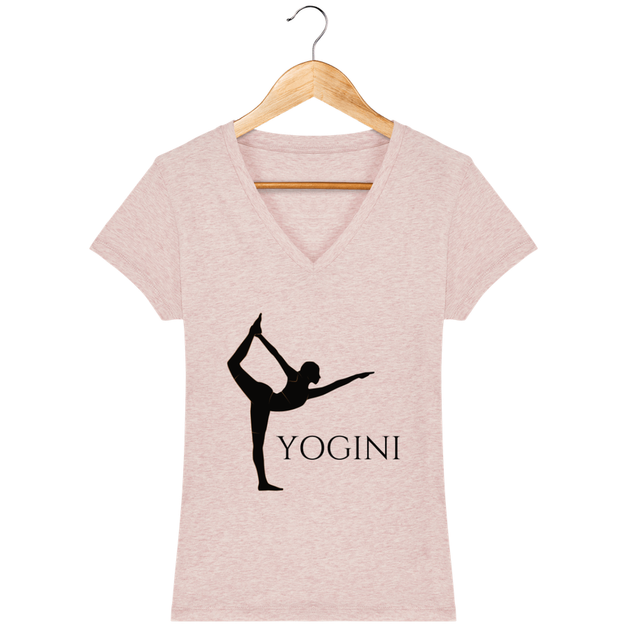 T-shirt col V en coton bio pour femme «Yogini»
