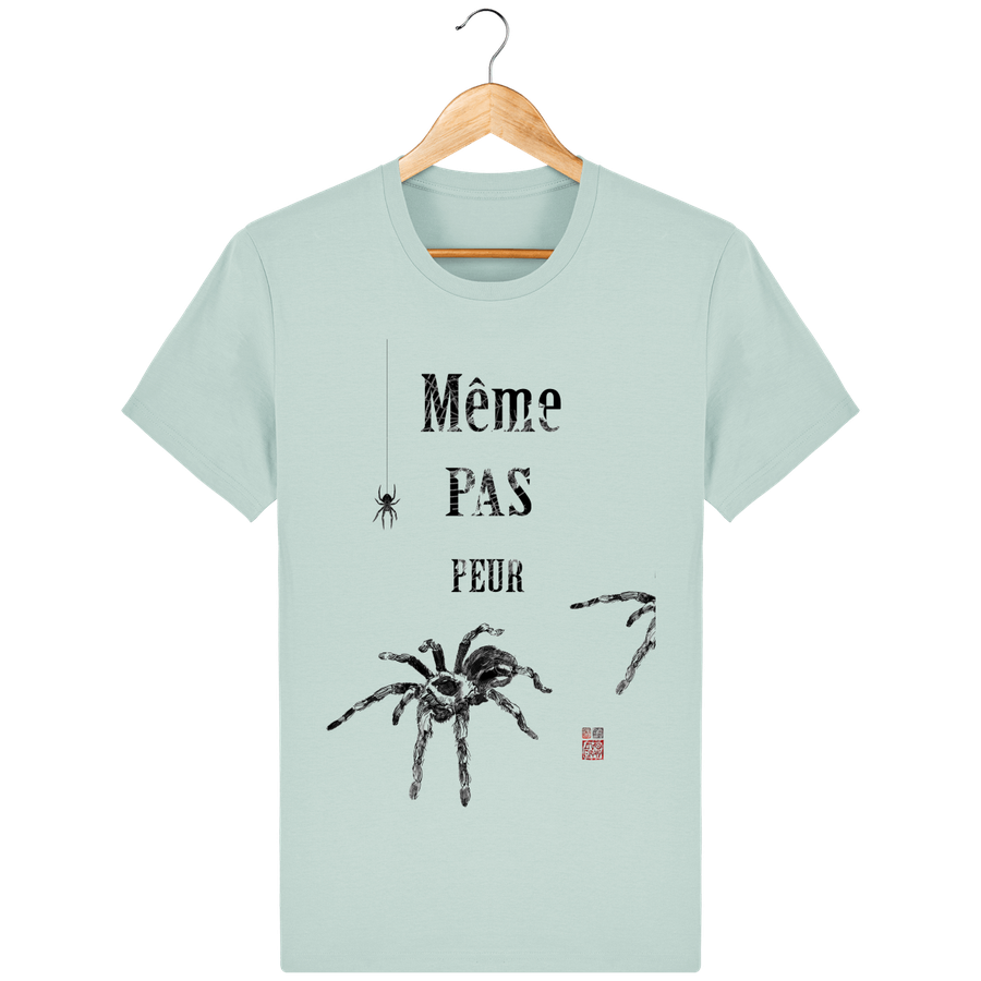 T-shirt en coton bio «Araignées : même pas peur» pour Homme, à col rond - Collection Daography
