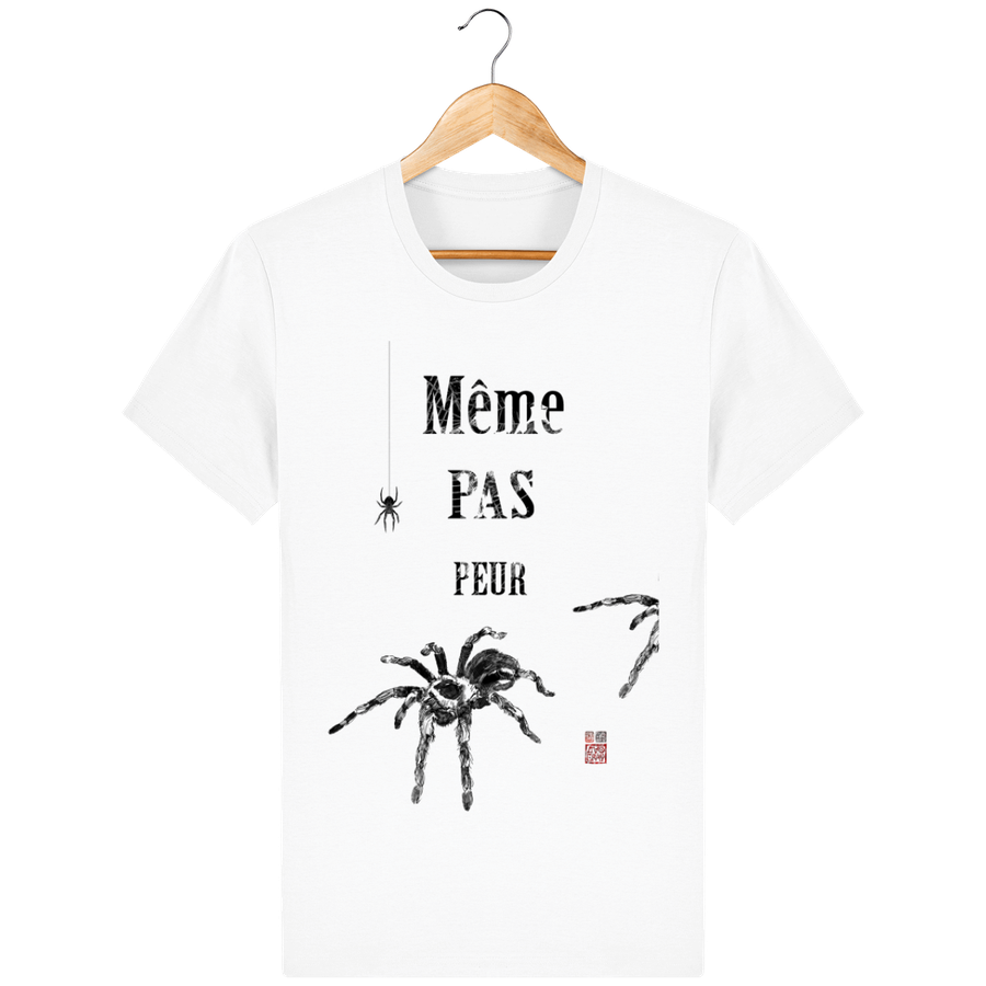T-shirt en coton bio «Araignées : même pas peur» pour Homme, à col rond - Collection Daography